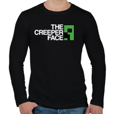 PRINTFASHION Minecraft - Creeper Face - Férfi hosszú ujjú póló - Fekete