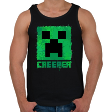 PRINTFASHION Minecraft Creeper - Férfi atléta - Fekete atléta, trikó