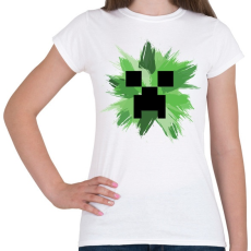 PRINTFASHION Minecraft Creeper - Női póló - Fehér