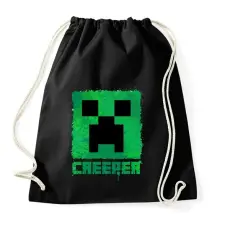 PRINTFASHION Minecraft Creeper - Sportzsák, Tornazsák - Fekete tornazsák