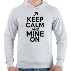 PRINTFASHION Minecraft - Csak nyugi és bányássz! - Férfi kapucnis pulóver - Sport szürke