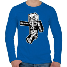 PRINTFASHION Minecraft csontváz - Férfi hosszú ujjú póló - Királykék férfi póló