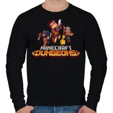 PRINTFASHION Minecraft - Dungeonds - Férfi pulóver - Fekete férfi pulóver, kardigán