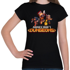PRINTFASHION Minecraft - Dungeonds - Női póló - Fekete