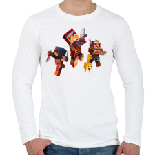 PRINTFASHION Minecraft Dungeons Karakterek - Férfi hosszú ujjú póló - Fehér férfi póló
