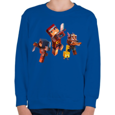 PRINTFASHION Minecraft Dungeons Karakterek - Gyerek pulóver - Királykék