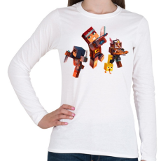 PRINTFASHION Minecraft Dungeons Karakterek - Női hosszú ujjú póló - Fehér