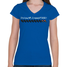 PRINTFASHION Minecraft életerő - Női V-nyakú póló - Királykék női póló