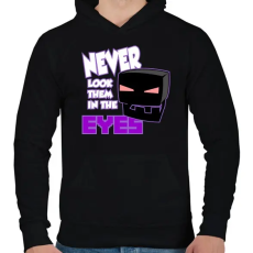 PRINTFASHION Minecraft - Enderman szem - Férfi kapucnis pulóver - Fekete