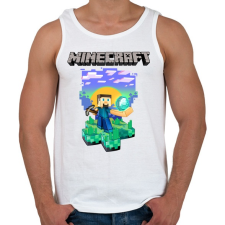 PRINTFASHION Minecraft - Férfi atléta - Fehér atléta, trikó