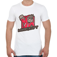 PRINTFASHION MINECRAFT - Férfi póló - Fehér férfi póló