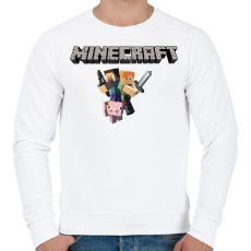 PRINTFASHION Minecraft - Férfi pulóver - Fehér