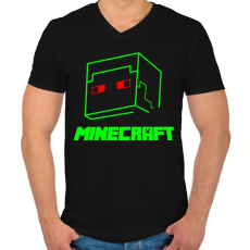 PRINTFASHION Minecraft - Férfi V-nyakú póló - Fekete