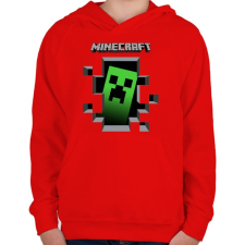 PRINTFASHION Minecraft - Gyerek kapucnis pulóver - Piros gyerek pulóver, kardigán