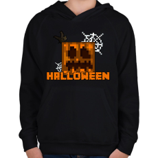 PRINTFASHION minecraft halloween - Gyerek kapucnis pulóver - Fekete
