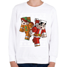PRINTFASHION Minecraft Karácsony - Gyerek pulóver - Fehér