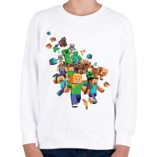 PRINTFASHION Minecraft karakterek - Gyerek pulóver - Fehér gyerek pulóver, kardigán