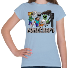 PRINTFASHION Minecraft karakterek - Női póló - Világoskék