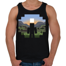 PRINTFASHION Minecraft Land - Férfi atléta - Fekete