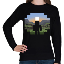 PRINTFASHION Minecraft Land - Női pulóver - Fekete női pulóver, kardigán