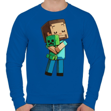 PRINTFASHION Minecraft Love - Férfi pulóver - Királykék férfi pulóver, kardigán