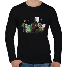 PRINTFASHION minecraft mobok - Férfi hosszú ujjú póló - Fekete férfi póló
