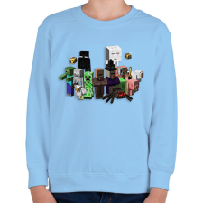 PRINTFASHION minecraft mobok - Gyerek pulóver - Világoskék gyerek pulóver, kardigán