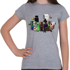 PRINTFASHION minecraft mobok - Női póló - Sport szürke