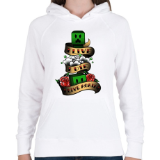PRINTFASHION Minecraft - Női kapucnis pulóver - Fehér