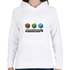 PRINTFASHION Minecraft - Női kapucnis pulóver - Fehér női pulóver, kardigán
