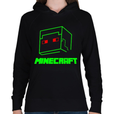 PRINTFASHION Minecraft - Női kapucnis pulóver - Fekete