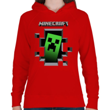 PRINTFASHION Minecraft - Női kapucnis pulóver - Piros női pulóver, kardigán