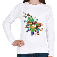 PRINTFASHION Minecraft - Női pulóver - Fehér női pulóver, kardigán