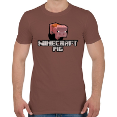 PRINTFASHION Minecraft pig - Férfi póló - Mogyoróbarna