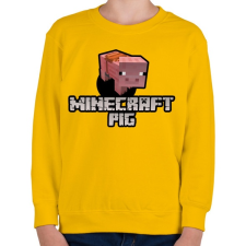 PRINTFASHION Minecraft pig - Gyerek pulóver - Sárga gyerek pulóver, kardigán