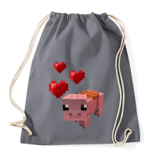 PRINTFASHION Minecraft pig love - Sportzsák, Tornazsák - Grafitszürke tornazsák