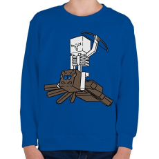 PRINTFASHION Minecraft pók lovagló - Gyerek pulóver - Királykék