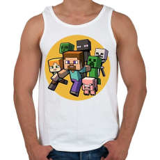 PRINTFASHION Minecraft RUN - Férfi atléta - Fehér