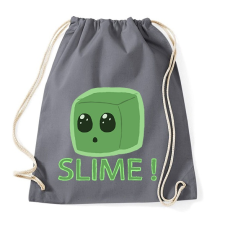 PRINTFASHION Minecraft Slime - Sportzsák, Tornazsák - Grafitszürke tornazsák