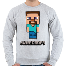 PRINTFASHION Minecraft - Steve - Férfi pulóver - Sport szürke férfi pulóver, kardigán