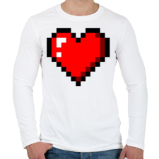 PRINTFASHION Minecraft szív - Férfi hosszú ujjú póló - Fehér férfi póló