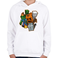 PRINTFASHION Minecraft zombieezz - Gyerek kapucnis pulóver - Fehér
