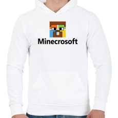 PRINTFASHION Minecrosoft - Férfi kapucnis pulóver - Fehér