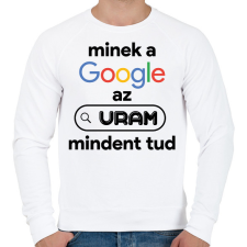 PRINTFASHION Minek a google az uram mindent tud - Férfi pulóver - Fehér férfi pulóver, kardigán