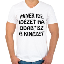 PRINTFASHION Minek ide... - Férfi V-nyakú póló - Fehér férfi póló