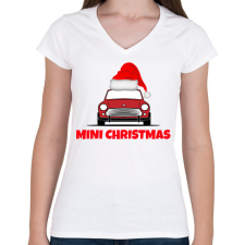 PRINTFASHION MINI CHRISTMAS - Női V-nyakú póló - Fehér női póló