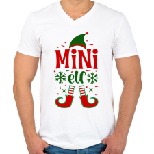 PRINTFASHION Mini elf - Férfi V-nyakú póló - Fehér férfi póló