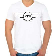 PRINTFASHION Mini - Férfi V-nyakú póló - Fehér férfi póló