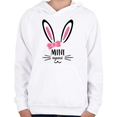 PRINTFASHION Mini nyuszi - lány - Gyerek kapucnis pulóver - Fehér
