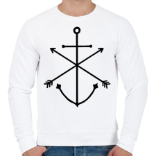 PRINTFASHION Minimal Anchor  - Férfi pulóver - Fehér férfi pulóver, kardigán